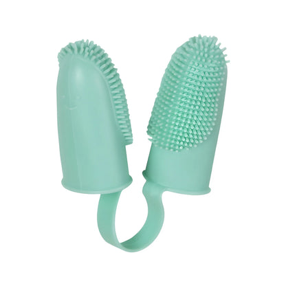 Dual Finger Set Pet Toothbrush Oral Cleaning Dog Flexible Durable Suppleness Toothbrush Safe Non-toxic Easy Clean Pet Products