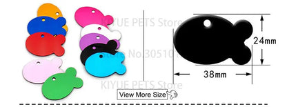 Personalized Random Mix 20pcs Aluminum Pet Dog Tag Nameplate Pedant For Cat Collar Ring Anti-Lost Accessories