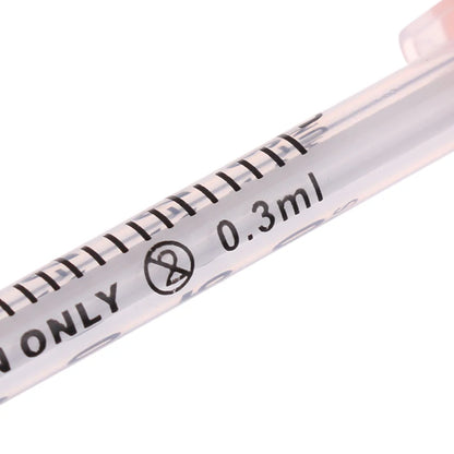 5Pcs 0.3/0.5/1ML Disposable Plastic Veterinary Syringe Orange Cap Sterile Insulin Syringe With Needles For Pet Farm Animal