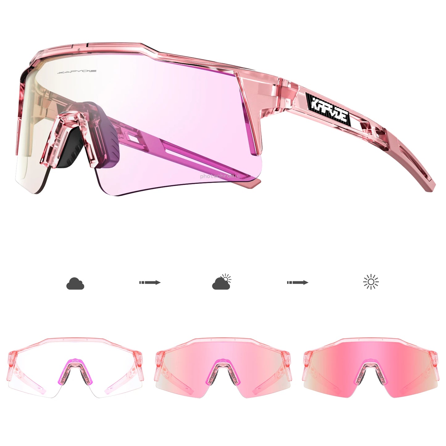 Kapvoe Photochromic Cycling Sunglasses for Men Cycl Glasses Mountain Bicycle Goggles Women Outdoor Sports Running UV400 Eyewear
