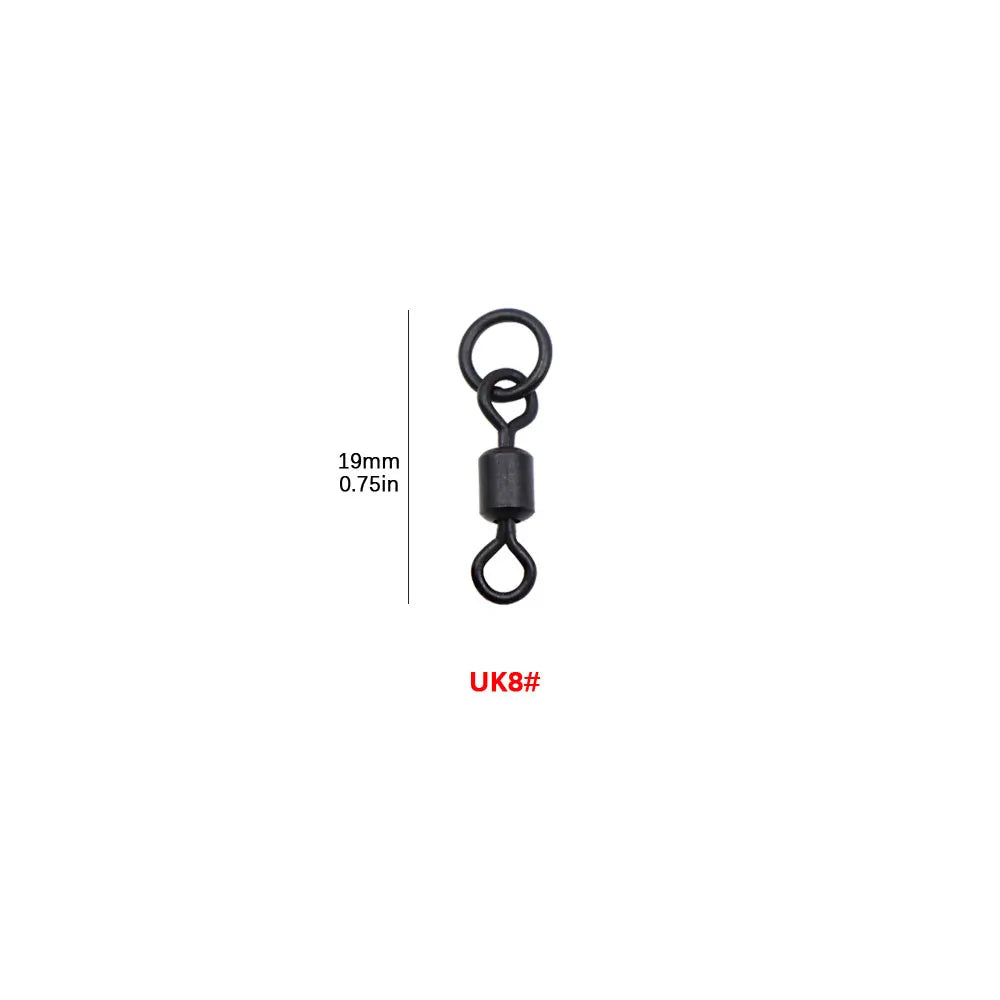 20pcs Carp Fishing Accessories Flexi Rolling Swivels Chod Rig Hair Rig Quick Change Hooklink Ring Swivels For Fish Tackle