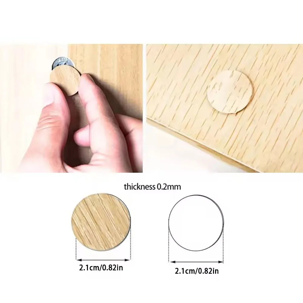 54Pcs/Set Wooden Furniture Self Adhesive Screw Cap Cover Hole Stickers Wood Craft Desk Cabinet Drawer Art Sticker Ornament