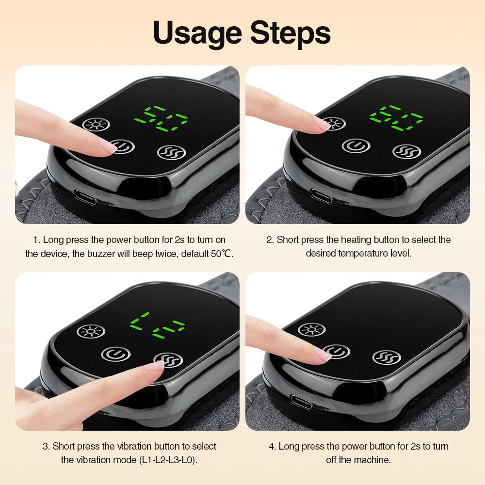 Cordless Heating Ankle Wrist Brace Vibration Massager Electric Hot Compress Massage Ankle Guard Wristband Hand Foot Protector
