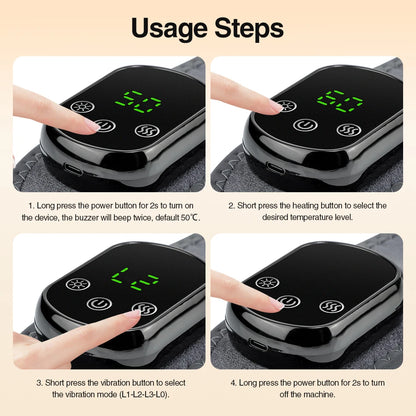 Cordless Heating Ankle Wrist Brace Vibration Massager Electric Hot Compress Massage Ankle Guard Wristband Hand Foot Protector