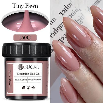 UR SUGAR 150g Transparent Nail Extension Gel Jelly White Light Pink Acrylic French Nail Art UV LED Gel Semi Permanent Manicure