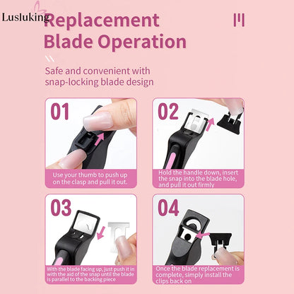 U-shaped French False Nail Scissors Acrylic Nail Clipper Adjustable Nail Tip Cutter Trimmer Manicure with Sizer Precise Cutting