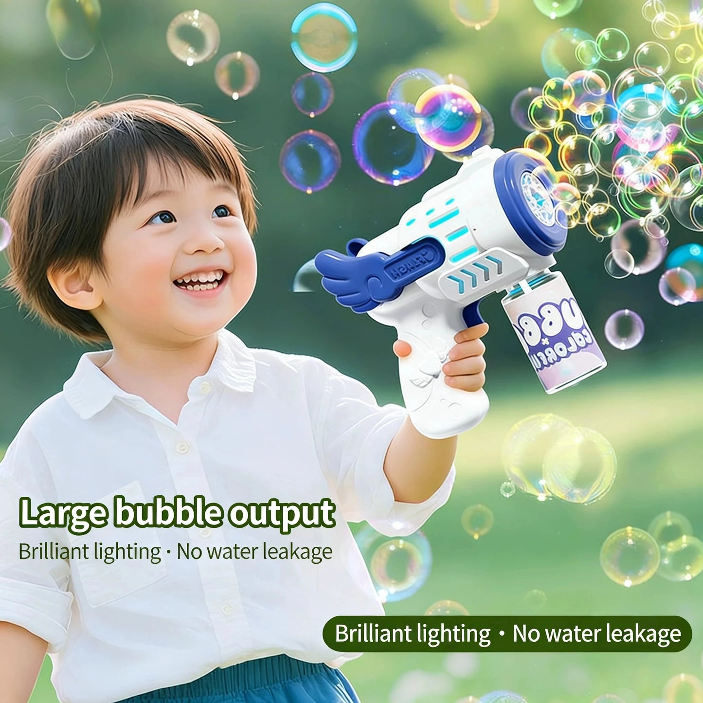 Fully Automatic Bubble Gun Rocket Bubbles Machine Automatic Blower with Bubble Liquid Toy for Kids Beach Outdoor Bubble Gifts