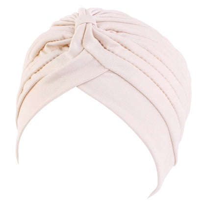 New Knotted Ruffle Turban Ladies Soft Headscarf Casual Streetwear Female Muslim Hijab Indian Hats Cancer Chemo Cap Turbante
