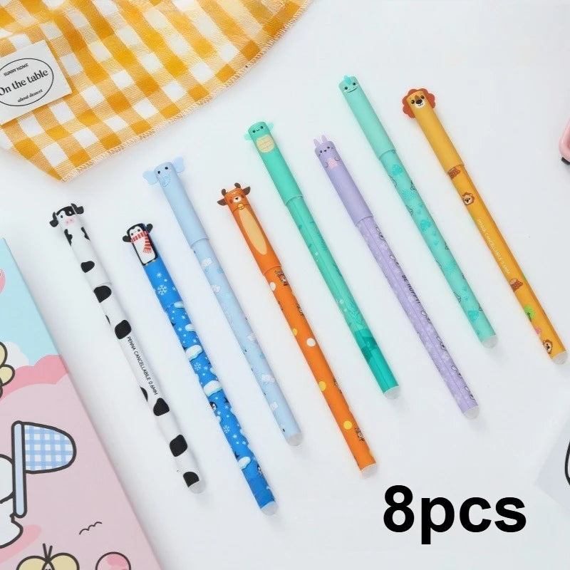 8/16pcs Animal-Shaped Erasable Pens for Journaling, Writing, Office Supplies, Gift Ideas, Office Stationery, Cute Writing Tools