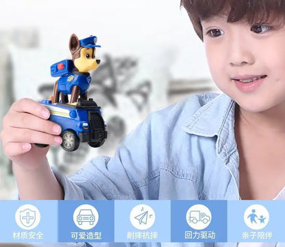 4PCS/SET Genuine Paw Patrol Vehicle Chase Skye Marshall Rubble Pull Back Cars Playset Action Figure Children Toys Birthday Gifts