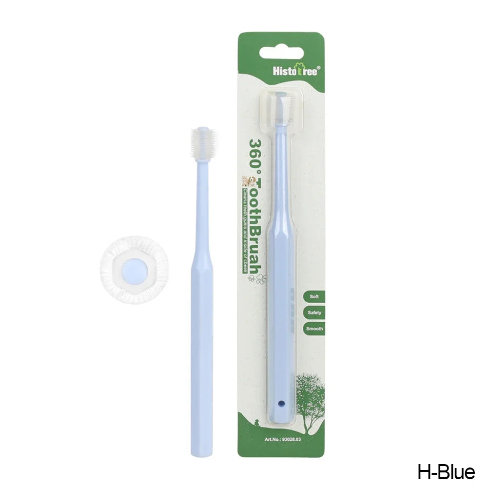 Pet Cat Toothbrush Super Soft Nylon Bristles Tooth Brush 360 Degree Oral Cleaning&Cat Face Blackhead Cleaning Cat Acne Brush