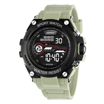 YIKAZE Men's Sports Watch Waterproof Man Sport Watches Multifuction LED Digital Military Watch Alarm Clock Electronic Wristwatch