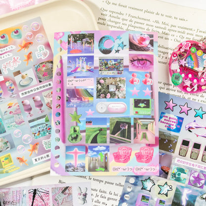 2Style 30 pieces/bag Time Reshaping Cut Film Coil Sticker Book Handbook Material Sticker DIY Photo Frame Scrapbook Notebook Cup