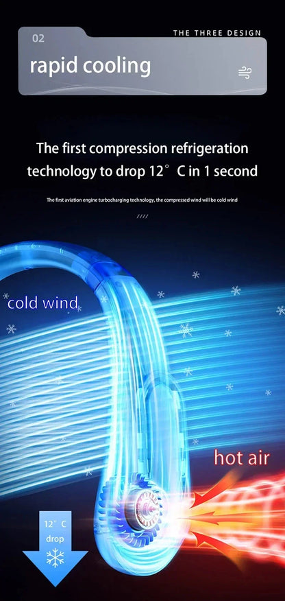 Lenovo Hanging Neck Fan USB Portable Small Bladeless Lazy Person Hanging Neck Charging Silent Cooling Air Conditioning Outdoor
