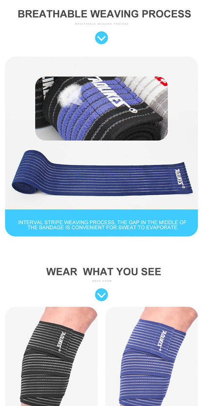 AOLIKES 1PC 40-180cm Compression Bandage Protector Knee Support Brace Sports Elastic Elbow Straps Leg Bands Bandage Workout Wrap