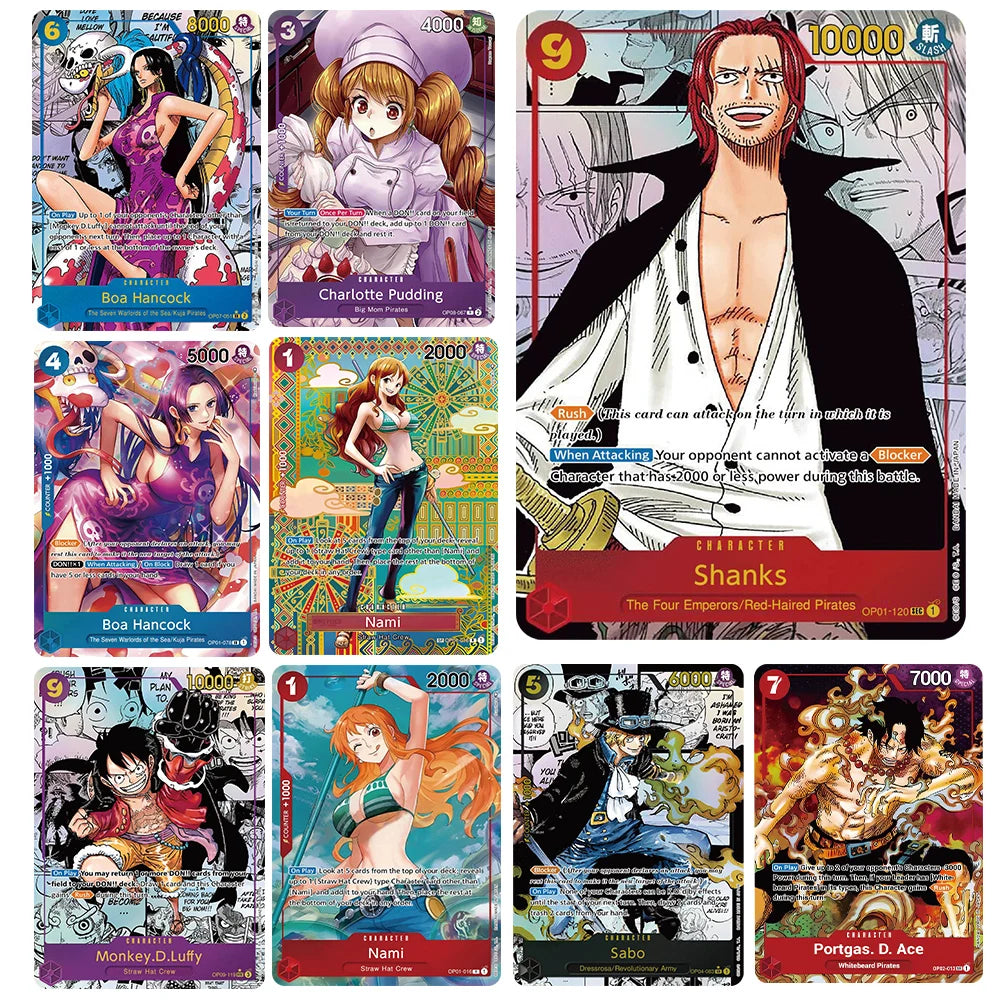 Anime One Piece OPCG Card English Version Shanks/Monkey.D. Luffy/Portgas.D. Ace Game Anime Collection Proxy Cards