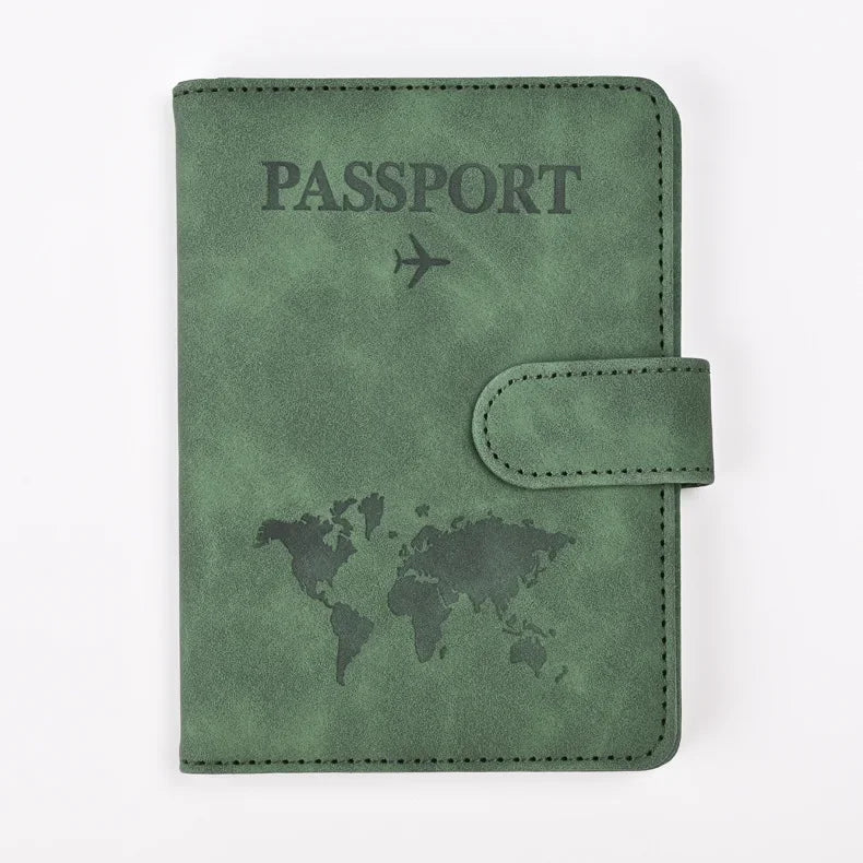 Travel Passport Cover Holder Case PU Leather Men Women Ticket Wallet Protective with Credit Card Holder Protector Cover Case