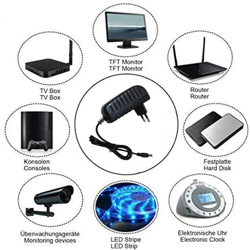 AC 110-240V DC 12V 1A 2A 3A 4A 5A 6A 8A Universal Power Adapter Supply Charger Adaptor EU US UK AU for LED light strips