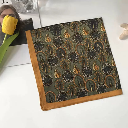 53cm Silk Printed Hijab Scarf for Women Silk Floral Print Small Scarf Fashionable and Versatile Scarf Neck Protector Hijab
