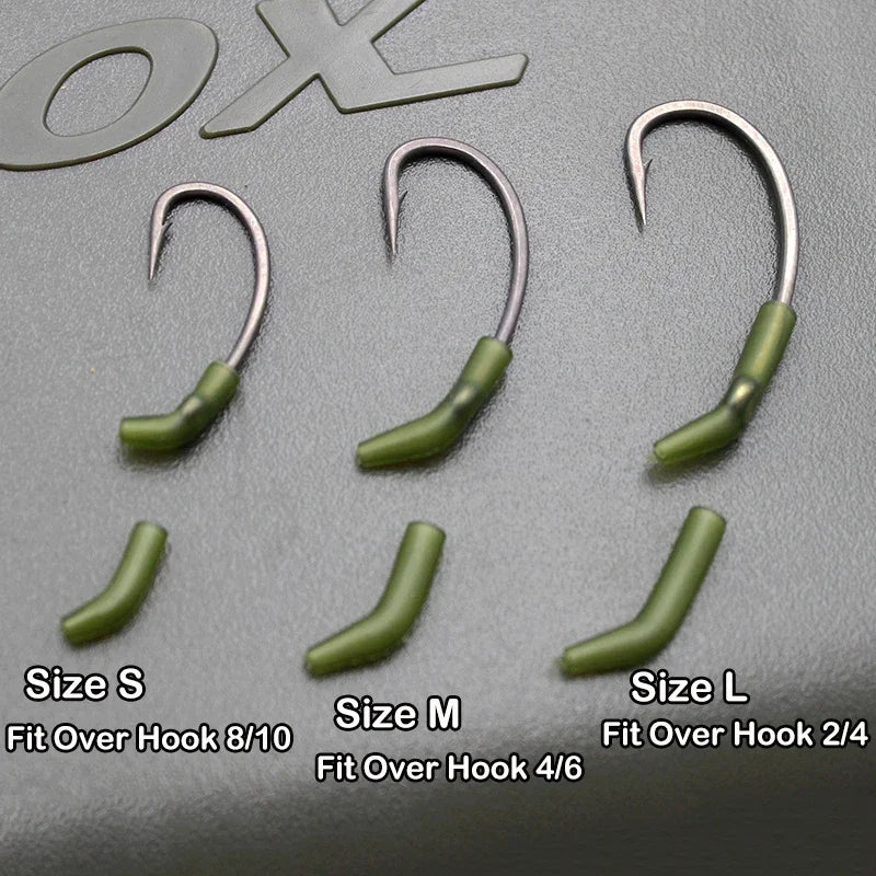 30pcs Terminal Carp Fishing Anti-Tangle Sleeves Connect with Fishing Hook Rubber Tip Tube Positioner Terminal Fishing Tackles