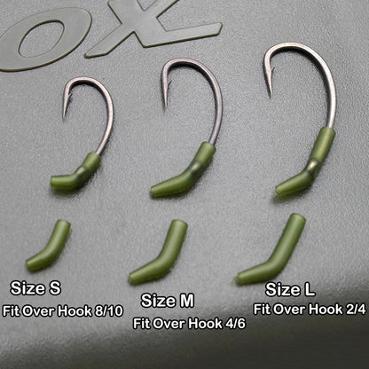 30pcs Terminal Carp Fishing Anti-Tangle Sleeves Connect with Fishing Hook Rubber Tip Tube Positioner Terminal Fishing Tackles