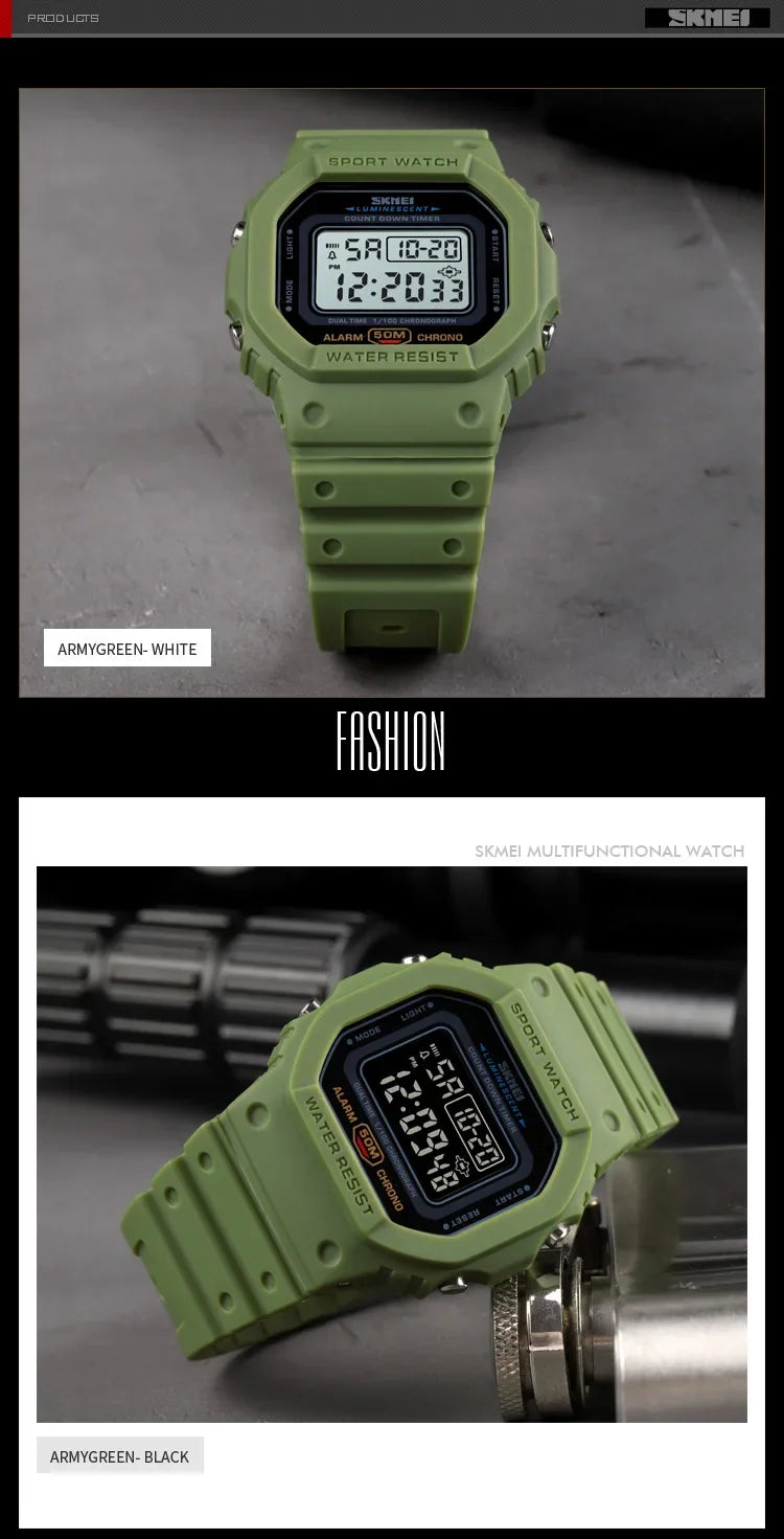 SKMEI 1628 Luxury Digital Men Watches Sports Waterproof Electronic Mens Wristwatches Military Back Light Clock 1988 Reloj Hombre