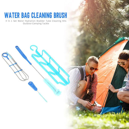 4Pcs Hydration Water Bladder Cleaning Kit Multifunction Water Bag Cleaning Tool Outdoor Camping Tools for Water Bladders
