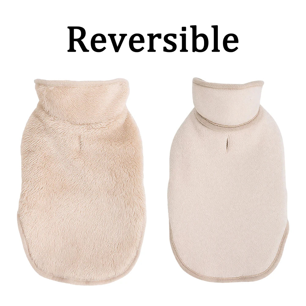 Cute Pet Jacket Coat Adjustable Soft High Neck Kitten Apparel Reversible Warm Fleece Autumn Winter Costume For Small Cats Sphynx