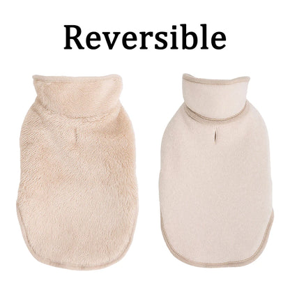 Cute Pet Jacket Coat Adjustable Soft High Neck Kitten Apparel Reversible Warm Fleece Autumn Winter Costume For Small Cats Sphynx