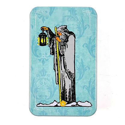 Metal Box Gilded Tarot Cards Deck Fate Divination Family Party Board Games ，Classic Design For Beginners & Pros
