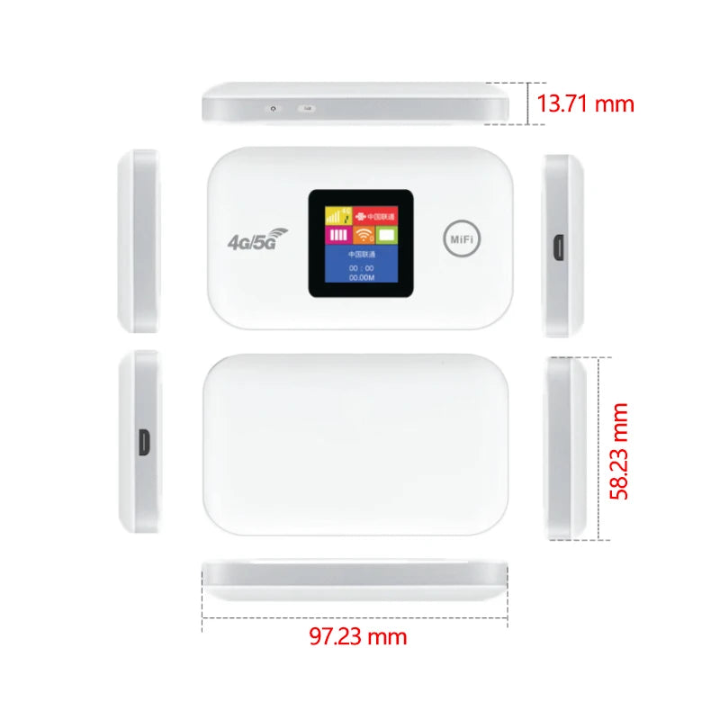 Portable 4G/5G Mobile WiFi Router 150Mbps Wireless Pocket MiFi Modem with Sim Card Slot - Mobile Wifi Hotspot LTE