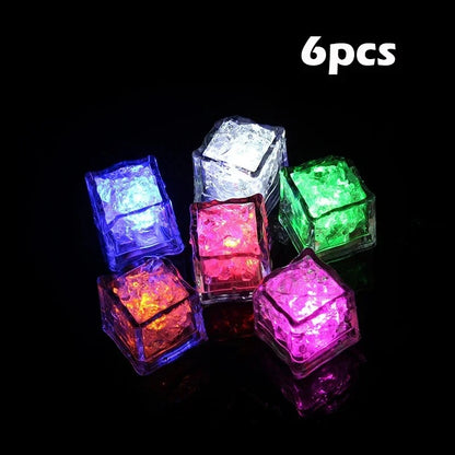 6/12PCS Baby Bath Bathtub LED Light Up Toys Colorful Waterproof Glowing Ice Cube for Bathtub Swimming Pool Birthday Xmas Gift