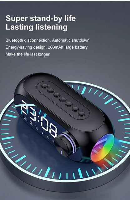 Alarm Clock Radio FM Bluetooth Speaker Portable Subwoofer Caixa De Som Sound Box Music Wireless Mini Woofers Bocina Lamp Column