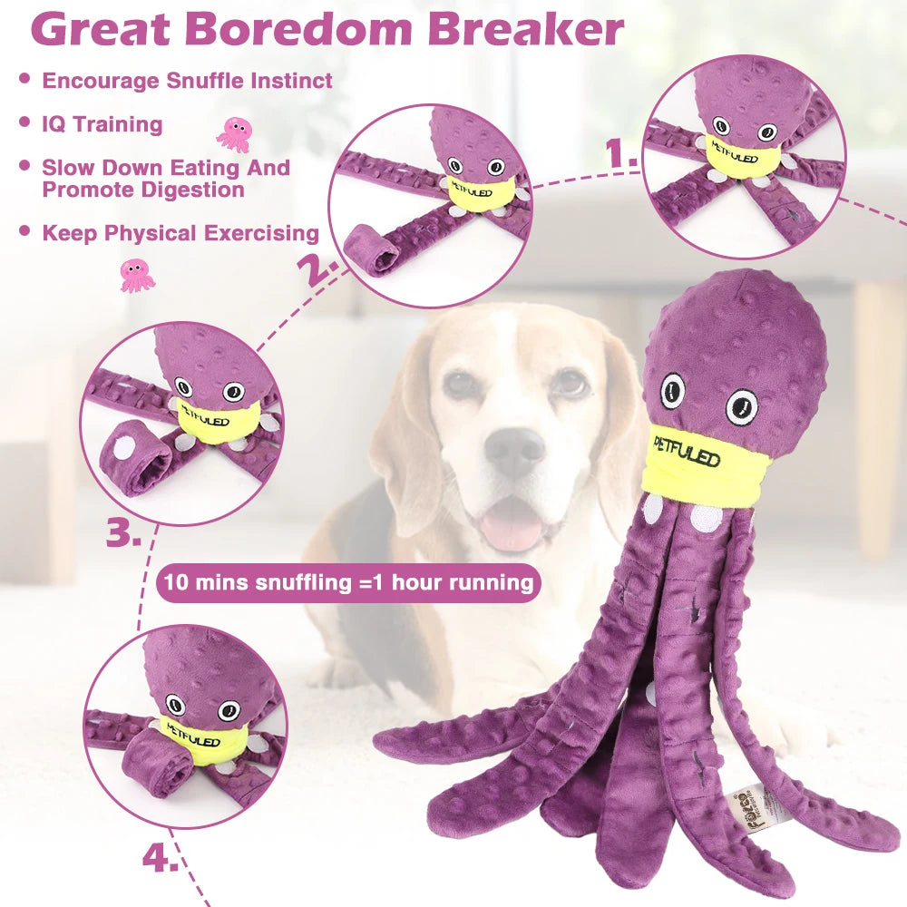 Valentine'S Day Dog Enrichment Toys，Octopus Dog Toys，Dog Snuffle Toy，Helps pets eat slowly, Dog Puzzle Game Interactive Toy