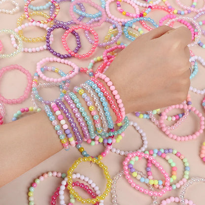 10-50Pcs Colorful Beads Bracelet Kids Girls Birthday Party Favors Goodie Pinata Filler Baby Shower Wedding Guest Treat Gifts
