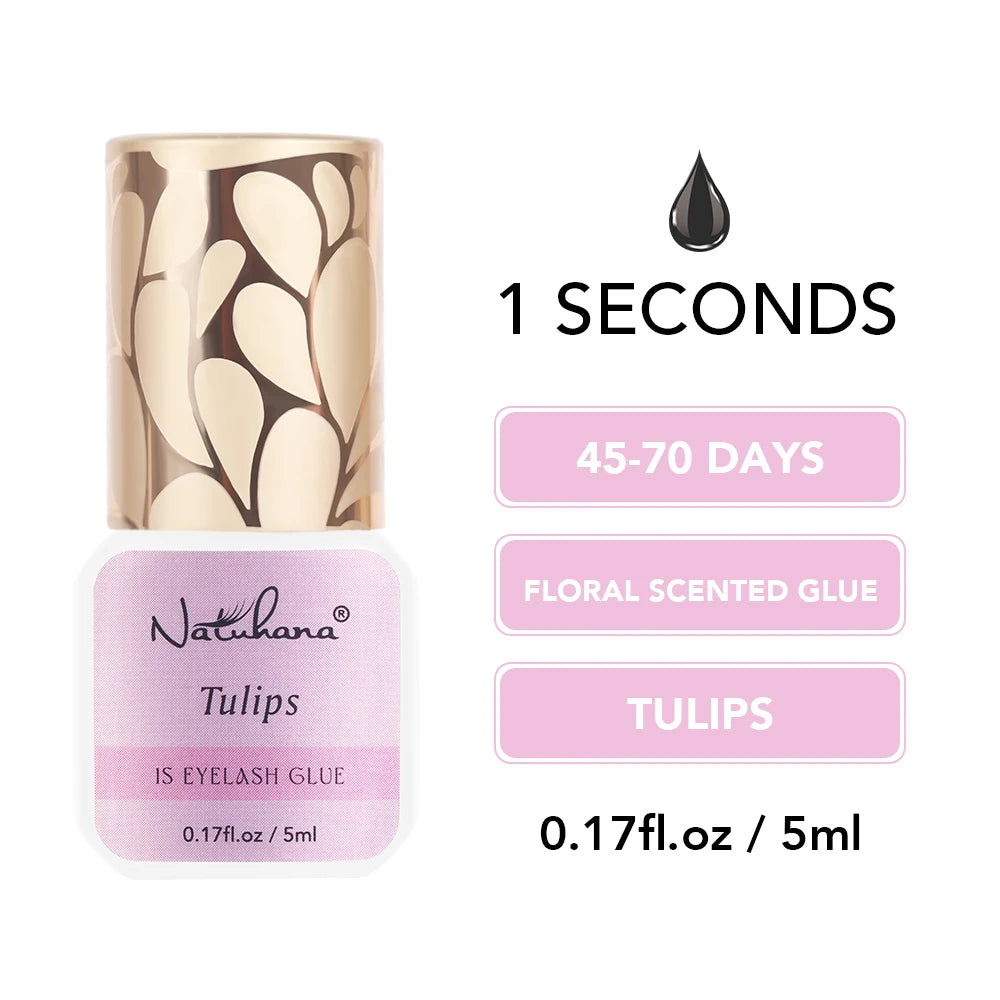 NATUHANA 5ml Professional Eyelash Extension Glue Fast Drying Strong Hold Low Smell Long Retention False Lash Adhesive