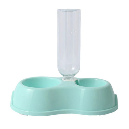Pet Cat Bowl Automatic Feeder Water Dispenser Dog Cat Food Bowl with Drinking Raised Stand Double Dish Bowls for Cats Dogs Pet