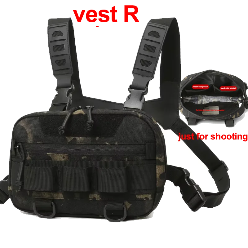 Tactical Chest Vest Bag Backpack Front Rig Pouch Outdoor Camping Cycling Hiking Hunting Climbing Fishing Lure Travel Fanny Pack