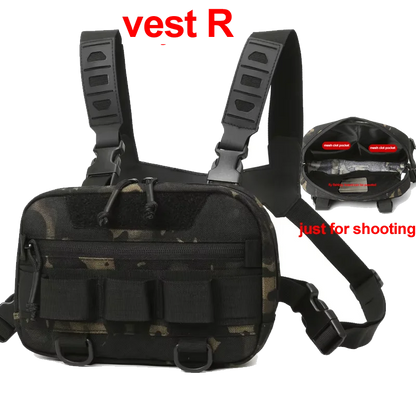 Tactical Chest Vest Bag Backpack Front Rig Pouch Outdoor Camping Cycling Hiking Hunting Climbing Fishing Lure Travel Fanny Pack