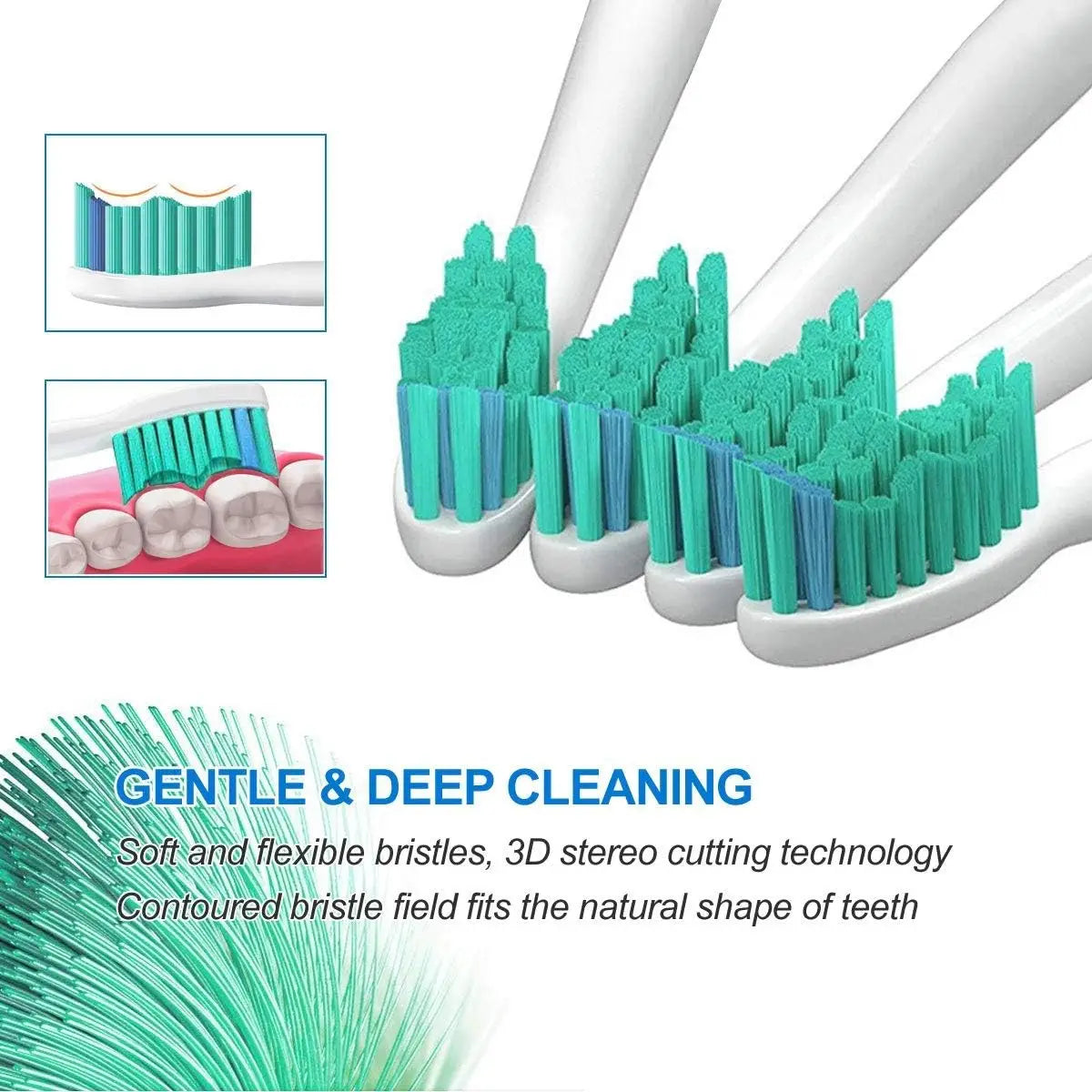 4-32pcs  Replacement Toothbrush Heads Compatible with Philips Sonicare Electric Brush Head 1100 2100 4100 4300 5100 5300 6100