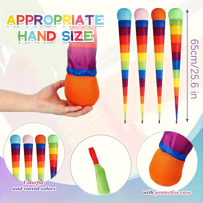 Rainbow Comet Ball Soft Tail 65cm Indoor Outdoor Play Ball Throwing Receiving Ball Park Sports Relax Coordination Training Ball