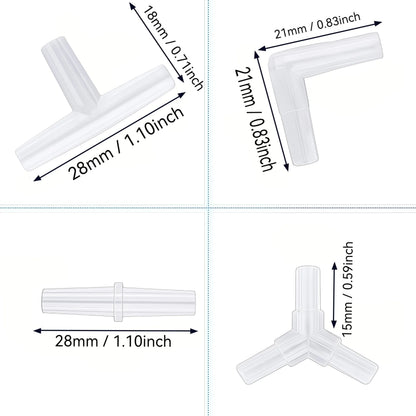 40/20 Pieces Aquarium Air Pump Connector Kit - Durable Plastic Airline Connectors, 4 Unique Designs for Fish Tank Oxygen Distrib
