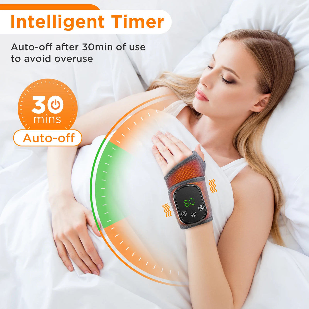 Cordless Heating Ankle Wrist Brace Vibration Massager Electric Hot Compress Massage Ankle Guard Wristband Hand Foot Protector