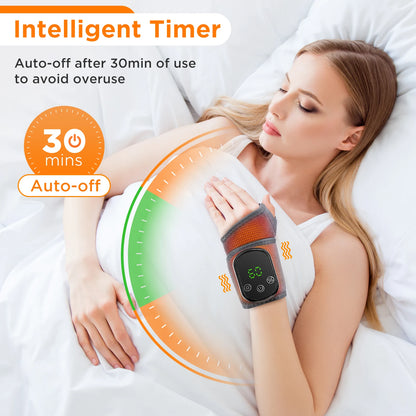 Cordless Heating Ankle Wrist Brace Vibration Massager Electric Hot Compress Massage Ankle Guard Wristband Hand Foot Protector