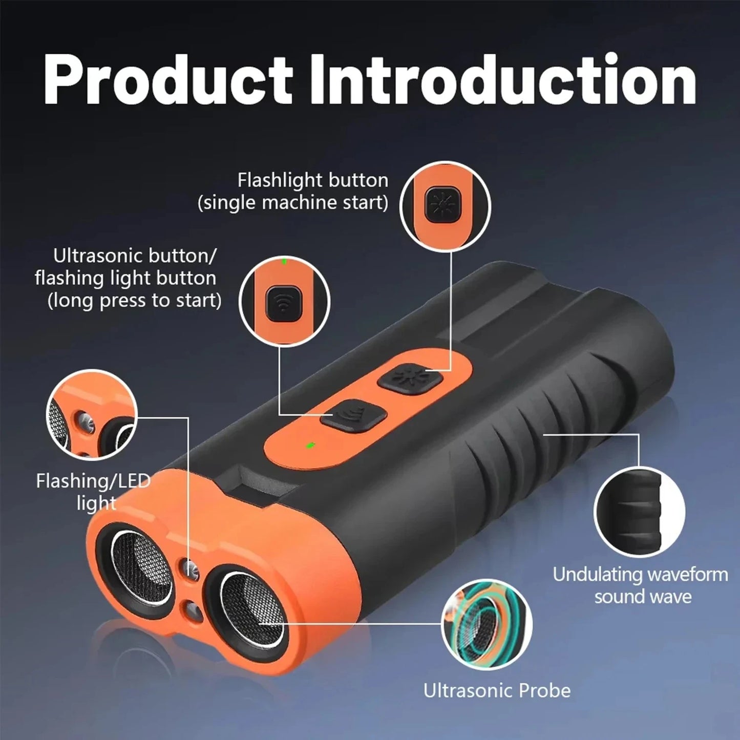 2025 Dual Head Ultrasonic Dog Repeller USB Rechargeable High-Power Anti-Bark Training Device with LED Flashlight