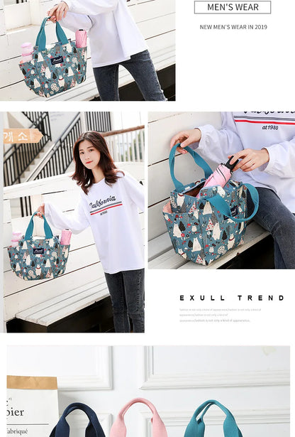 Rilibegan Lunch Bags Handbag Picnic Lunch Bags Bento Box For Family Outdoor Leisure Park Lunch Bag Big Capacity Family Lunch Bag