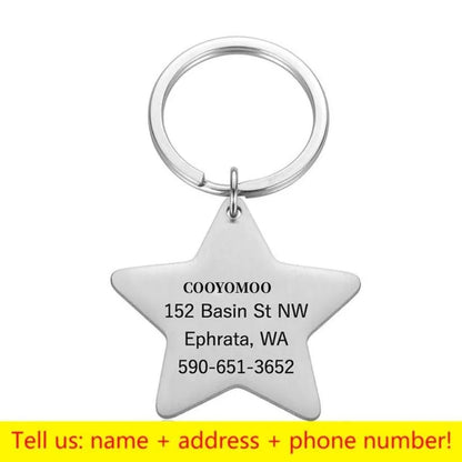 Personalized Engraved Cat Dog Pet ID Tag Dogs Anti-lost Collar Charm Engraving Pet Name Collar for Puppy Cats Collar Accessories