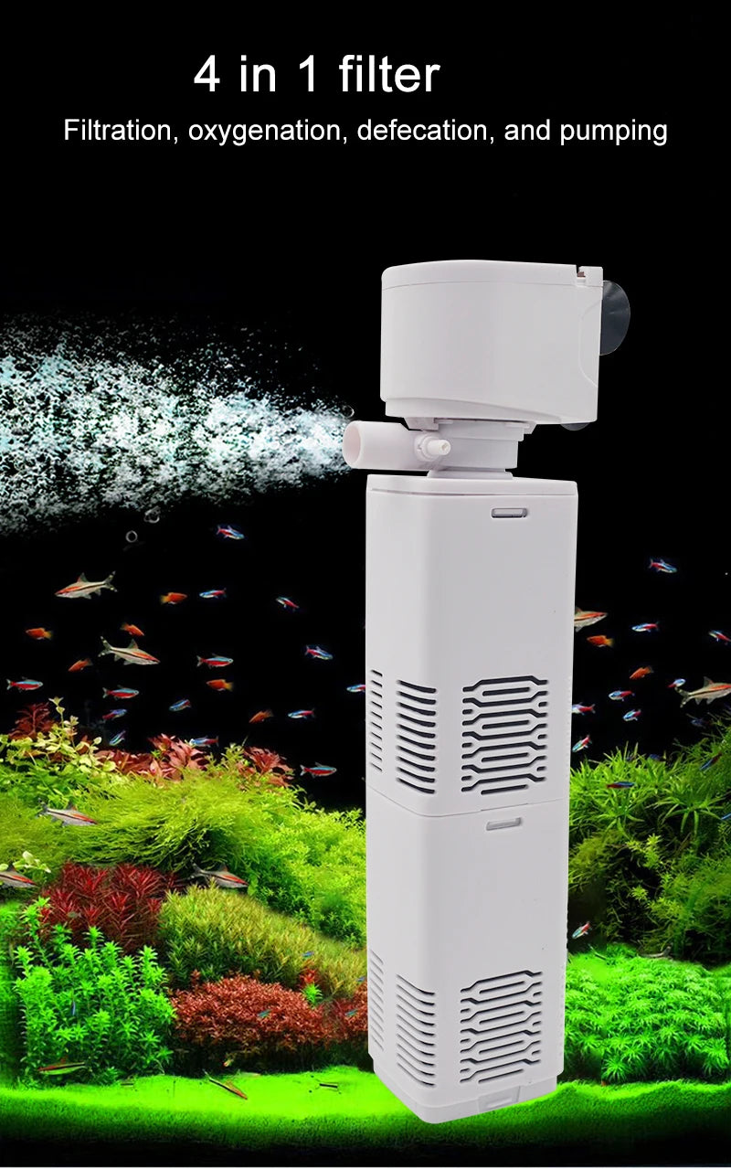 Aquarium Filter Pump Fish Tank Submersible Silent Air Oxygen Aerator Water Change Pump Aquarium Air Pump Wave Maker 220v