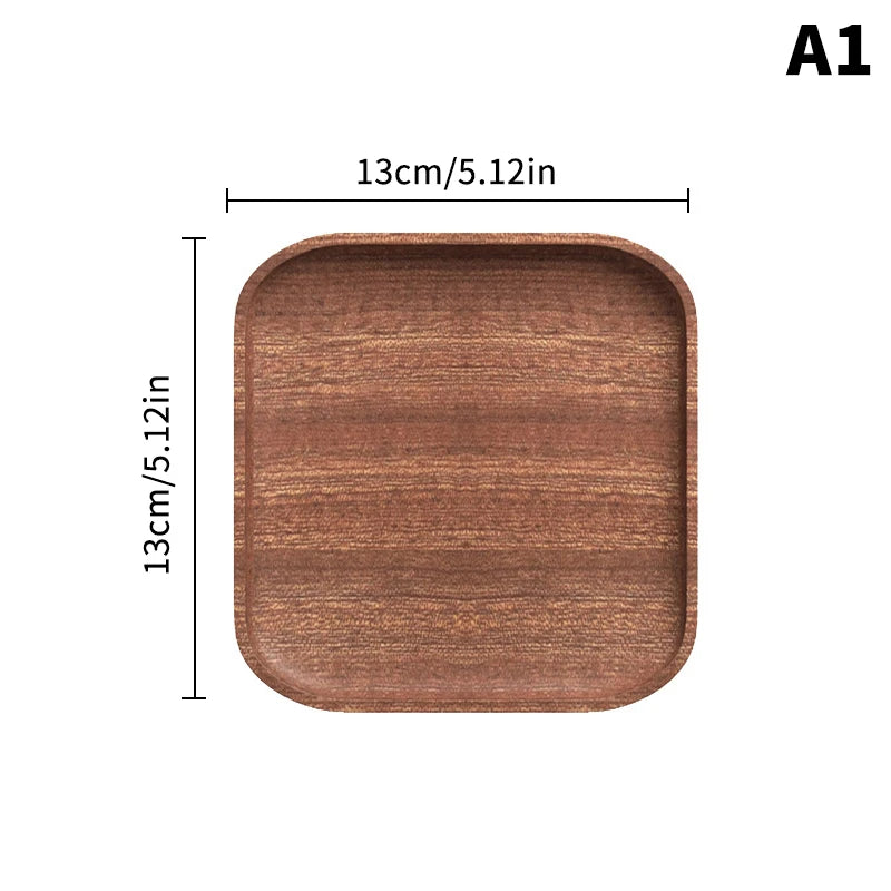 1PC Wooden Serving Trays Oval Wood Tray Platters for Serving Food Dishes Dinner Plates Solid Wood Round Dessert Plate