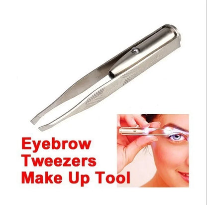 1/3Pcs Led Eyebrow Tweezers Stainless Steel Face Eyebrow Design Eyelashes Remover Tools Light Eyelash Tweezers Beauty Makeup